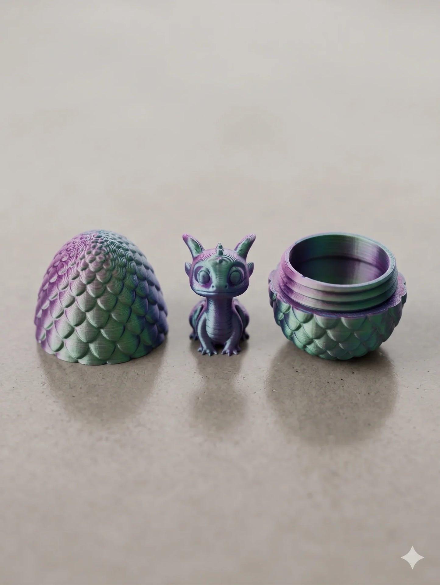 Drache im Ei 3D gedruckt – Fantasy Figur