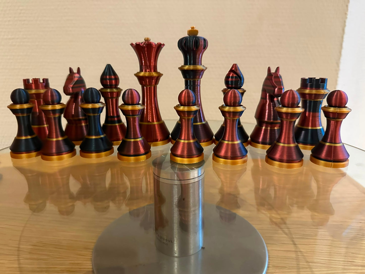Modernes Designer-Schachspiel aus dem 3D-Drucker | Edles Schachset mit Figuren & Brett