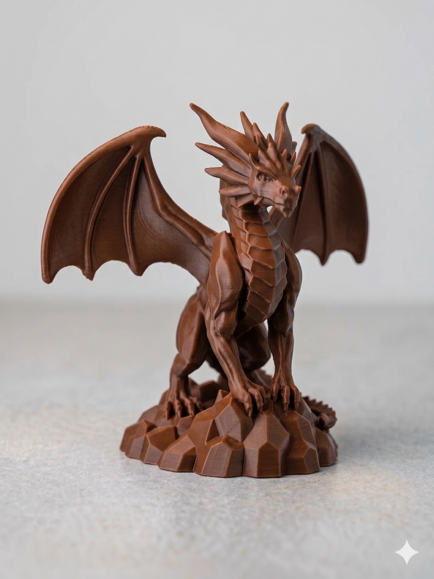 Drache auf Stein 3D gedruckt – Fantasy Deko