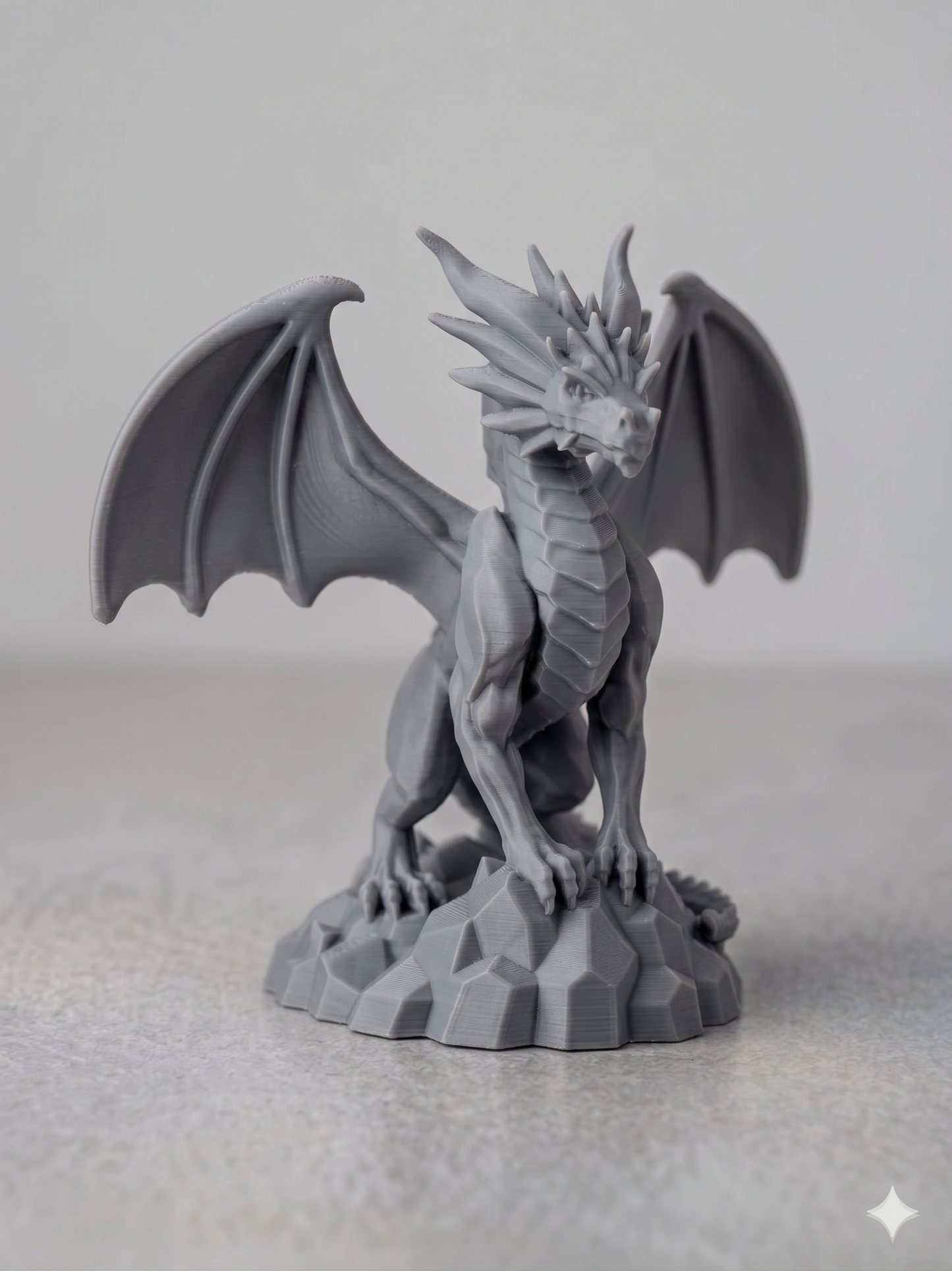 Drache auf Stein 3D gedruckt – Fantasy Deko