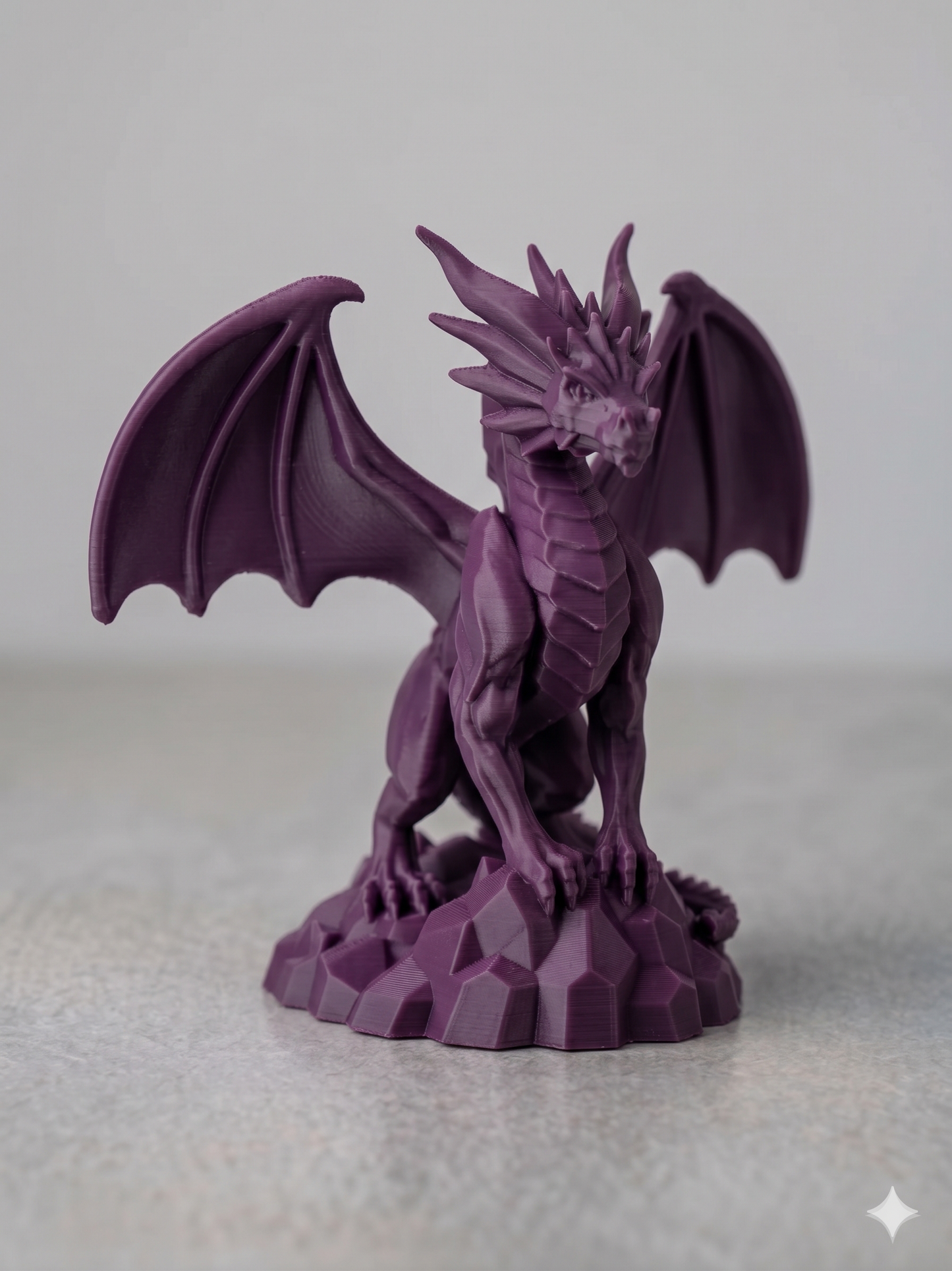 Drache auf Stein 3D gedruckt – Fantasy Deko