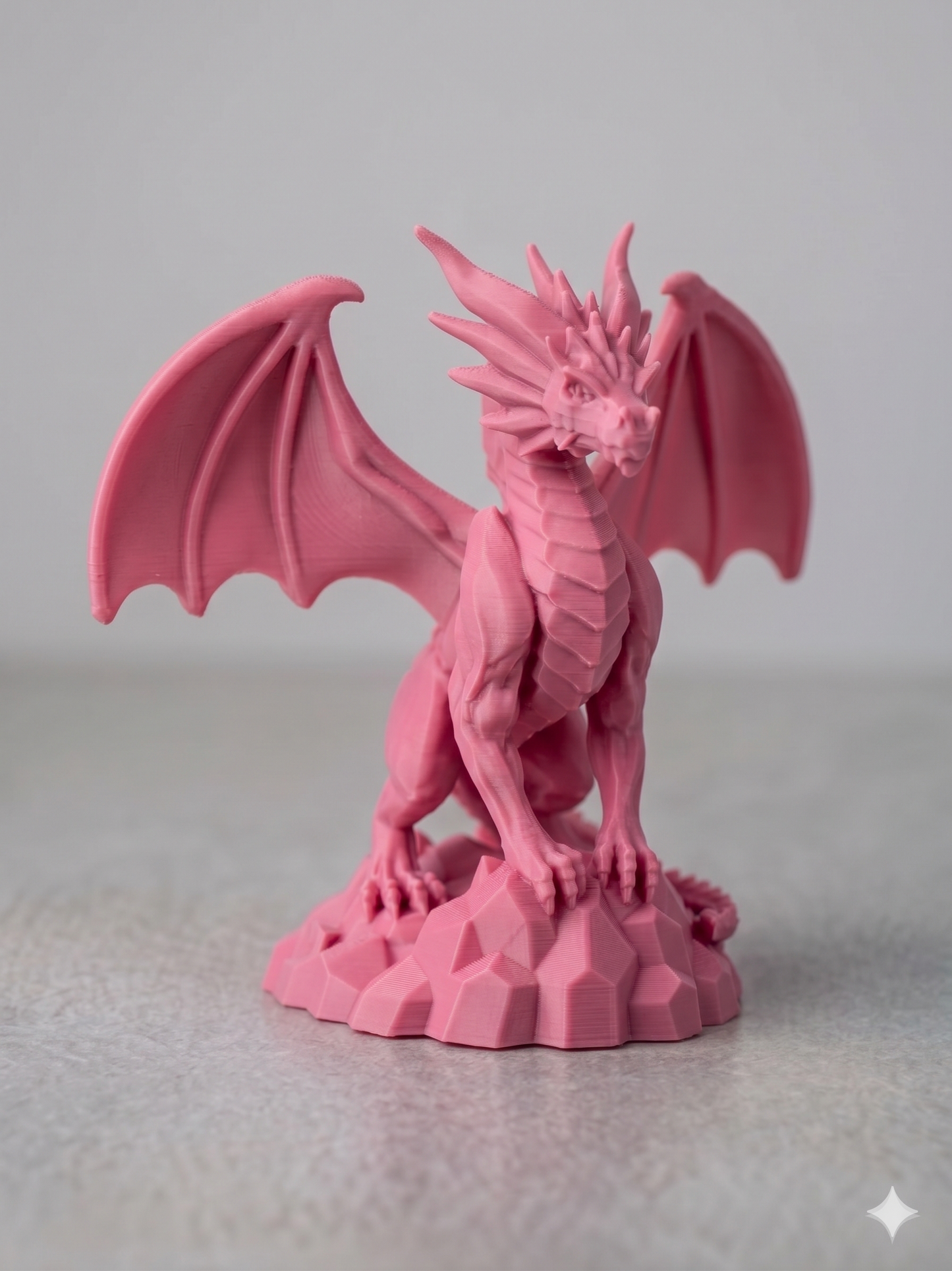 Drache auf Stein 3D gedruckt – Fantasy Deko