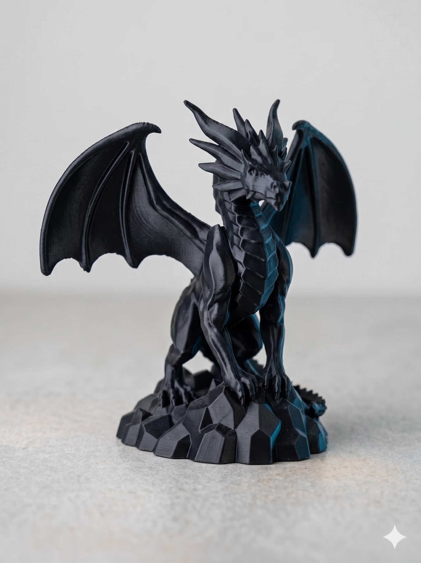 Drache auf Stein 3D gedruckt – Fantasy Deko
