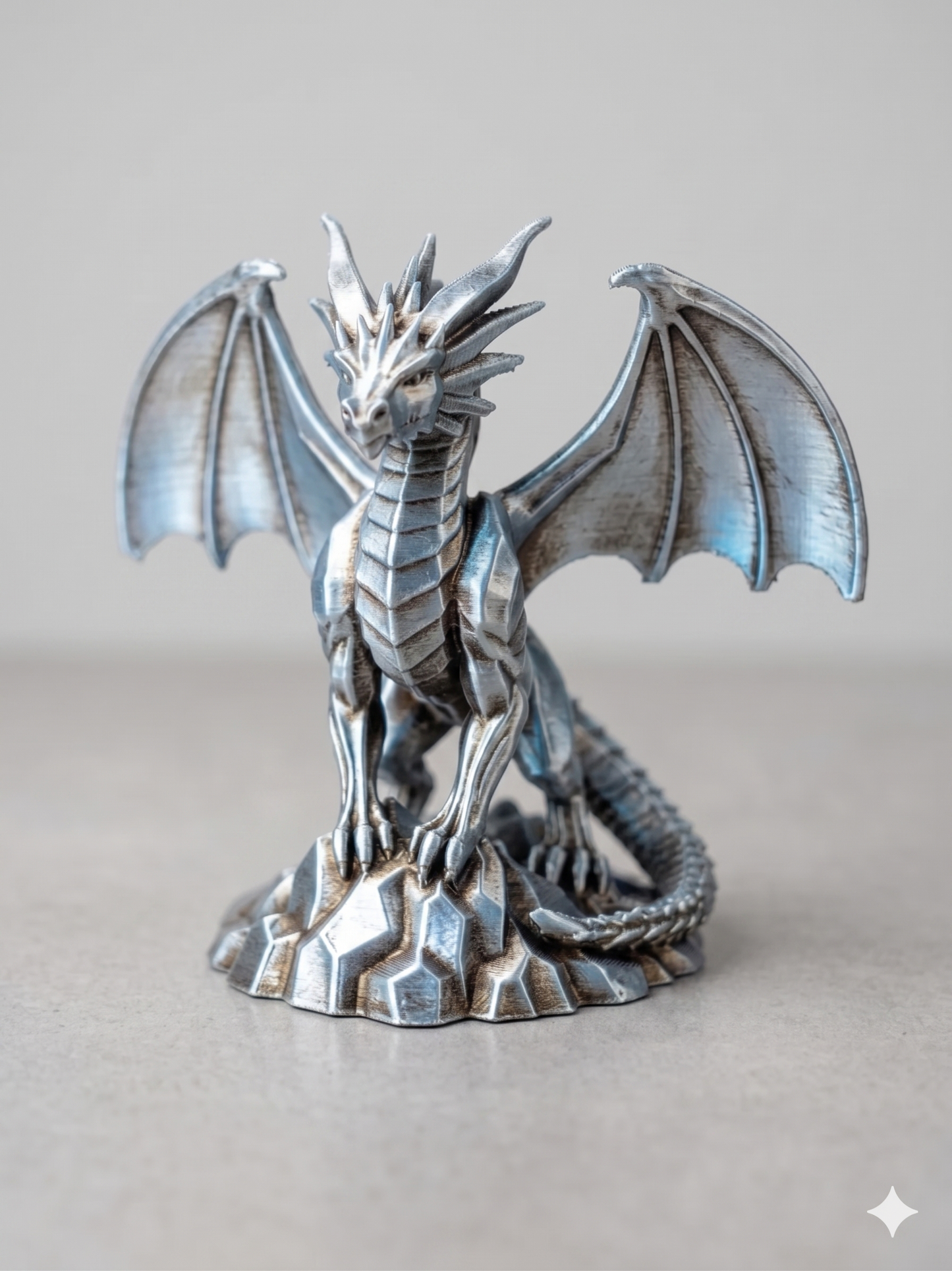 Drache auf Stein 3D gedruckt – Fantasy Deko